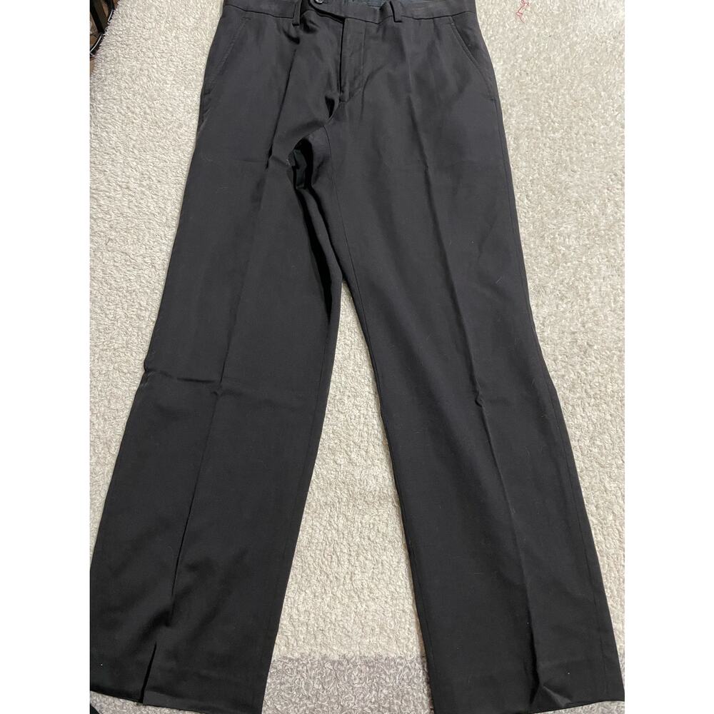 John Varvatos Men's Straight Cut Leg Dress Pants Black 32 x 28